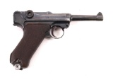 German DWM (Deutsche Waffen Munitionsfabriken) Papered War Trophy P08 Luger Semi Automatic Pistol