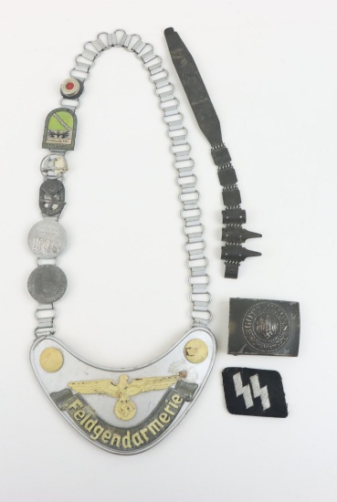 German WWII Heer (Army) Field Police Gorget And More