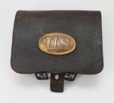 US Leather Cartridge Box And Contents