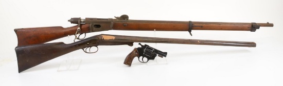 Lot Of 2 Antique Long Guns And Starter Pistol