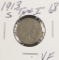 1913 - S Type I Buffalo Nickel -VF