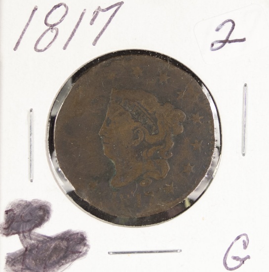 1817 Matron Head Large Cent -G