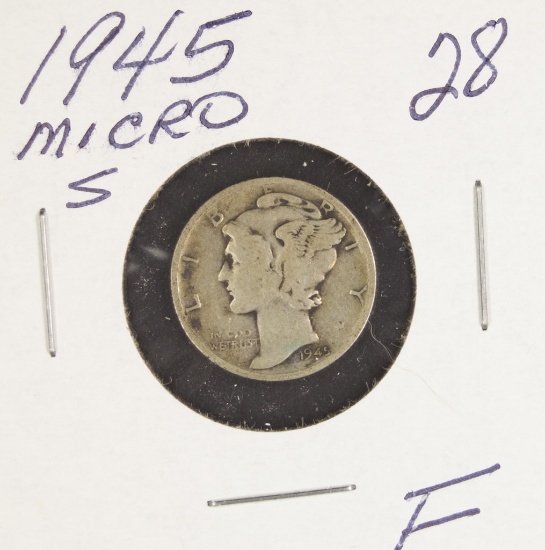 1945 Micro - S Mercury Dime - F