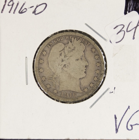 1916 D Barber Quarter