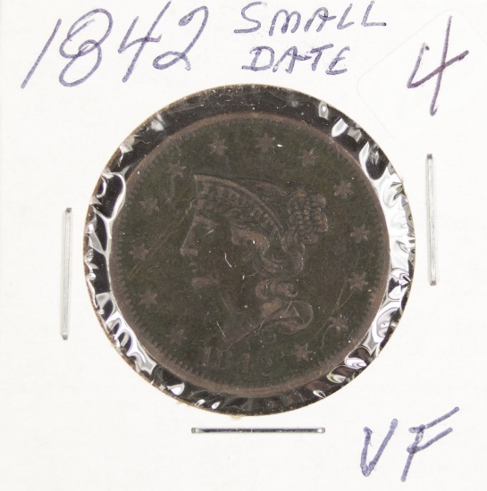 1842 Braided Hair Large Cent - VF