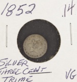 1852 Silver Three Cent Piece/Trime - VG