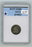 1833 Capped Bust Dime - F