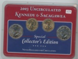 2003 - 4 Coin Set P&D Kennedy Half Dollars & P& D Sacagawea Dollars