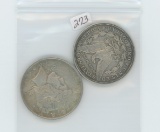 2-Coin Lot 1921 Morgan Dollar & 1923 Peace Dollar