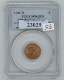 1940 - D Lincoln Cent - PCGS-MS66 Red - Omaha Bank Hoard