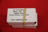 2 Boxes of 50, Olin Military, 22 cal Ball, Match