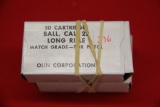 2 Boxes of 50, Olin Military, 22 cal Ball, Match