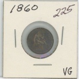 1860 Seated Liberty Dime - VG