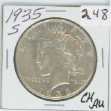 1935-S Peace Dollar - CH AU