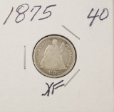 1875 Seated Liberty Dime - XF