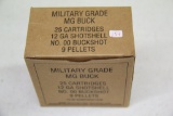 1 Box of 25, Olin Military Grade 12 ga 00 Buck Shot