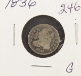 1836 CAPPED BUST DIME - G