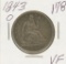 1843-O SEATED LIBERTY HALF DOLLAR - VF