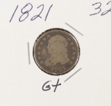 1821 - CAPPED BUST DIME G+