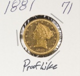 1881 - $5 DOLLAR GOLD LIBERTY