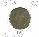 1859 - CANADIAN LARGE CENT - VF