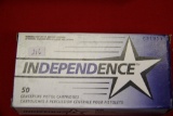 1 Box of 50, Independence 9 mm Luger 115 gr