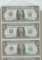 UNCUT SHEET OF 4 - ONE DOLLAR FED NOTES