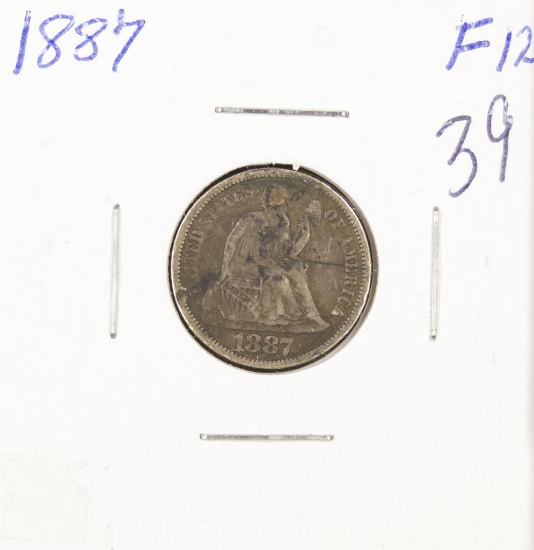 1887 LIBERTY SEATED DIME -F