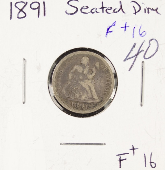 1891 LIBERTY SEATED DIME - F