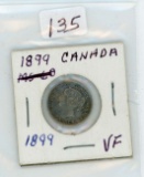 1899 CANADIAN SILVER 5 CENTS - VF