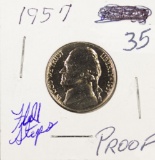 1957- PROOF JEFFERSON NICKEL