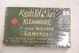 1 Box of 20, Remington Kleanbore 7 mm Mauser