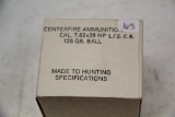 1 Box of 20, 7.62x39 HP L/S.C.B 12 gr Ball