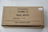 1 Box of 50, Olin .45 Ball M1911