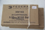 2 Boxes of 20, Federal XM193, 5.56 mm, M193