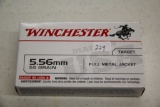 1 Box of 20, Winchester Target 5.56 MM 55 gr