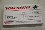 1 Box of 20, Winchester Target 223 Rem 55 gr