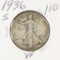 1936-S WALKING LIBERTY HALF DOLLAR - VF