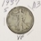 1937-S WALKING LIBERTY HALF DOLLAR - VF