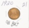 1920 - LINCOLN CENT - CH UNC