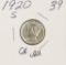 1920-S MERCURY DIME - CH AU