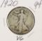 1920 - WALKING LIBERTY HALF DOLLAR - VG