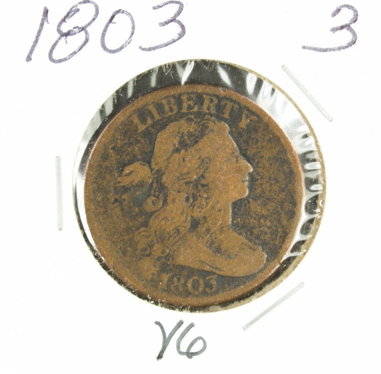 1803 - DRAPED BUST LARGE CENT - VG
