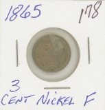1865 - THREE CENT (NICKEL) F