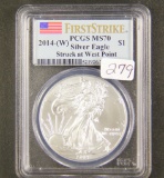 2014 WEST POINT  PCGS MS70 SILVER EAGLE