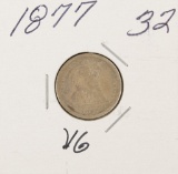 1877 - SEATED LIBERTY DIME - VG