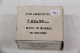 1 Box of 20, TCW 7.62 x 39 mm