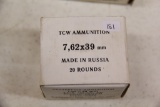 1 Box of 20, TCW 7.62 x 39 mm
