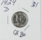 1929-D MERCURY DIME - BU