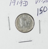 1919-D MERCURY DIME - VF